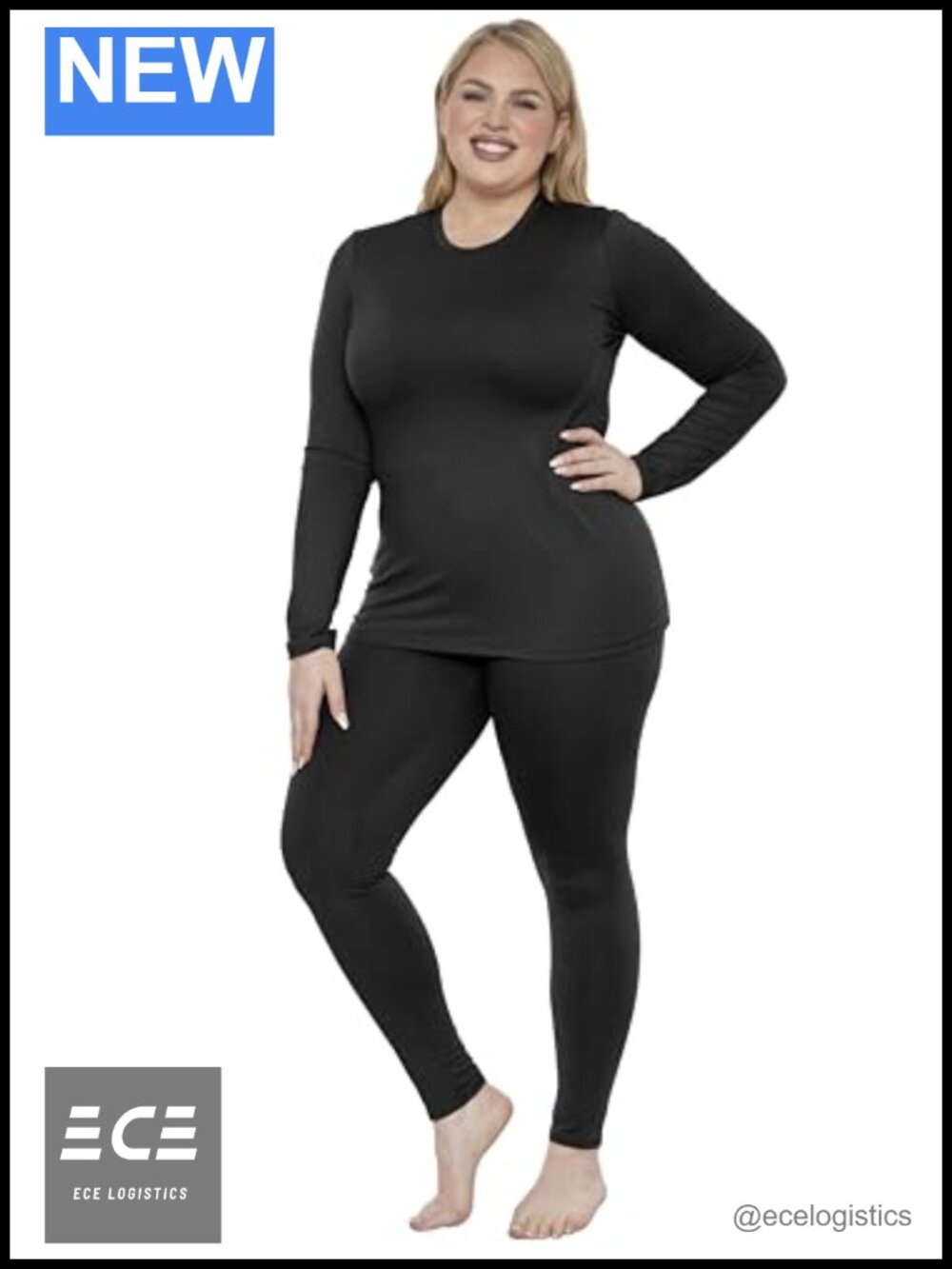 Women's 2 Piece Lounge Set Long Sleeve Crew Neck Tee & Leggings Soft Stretch